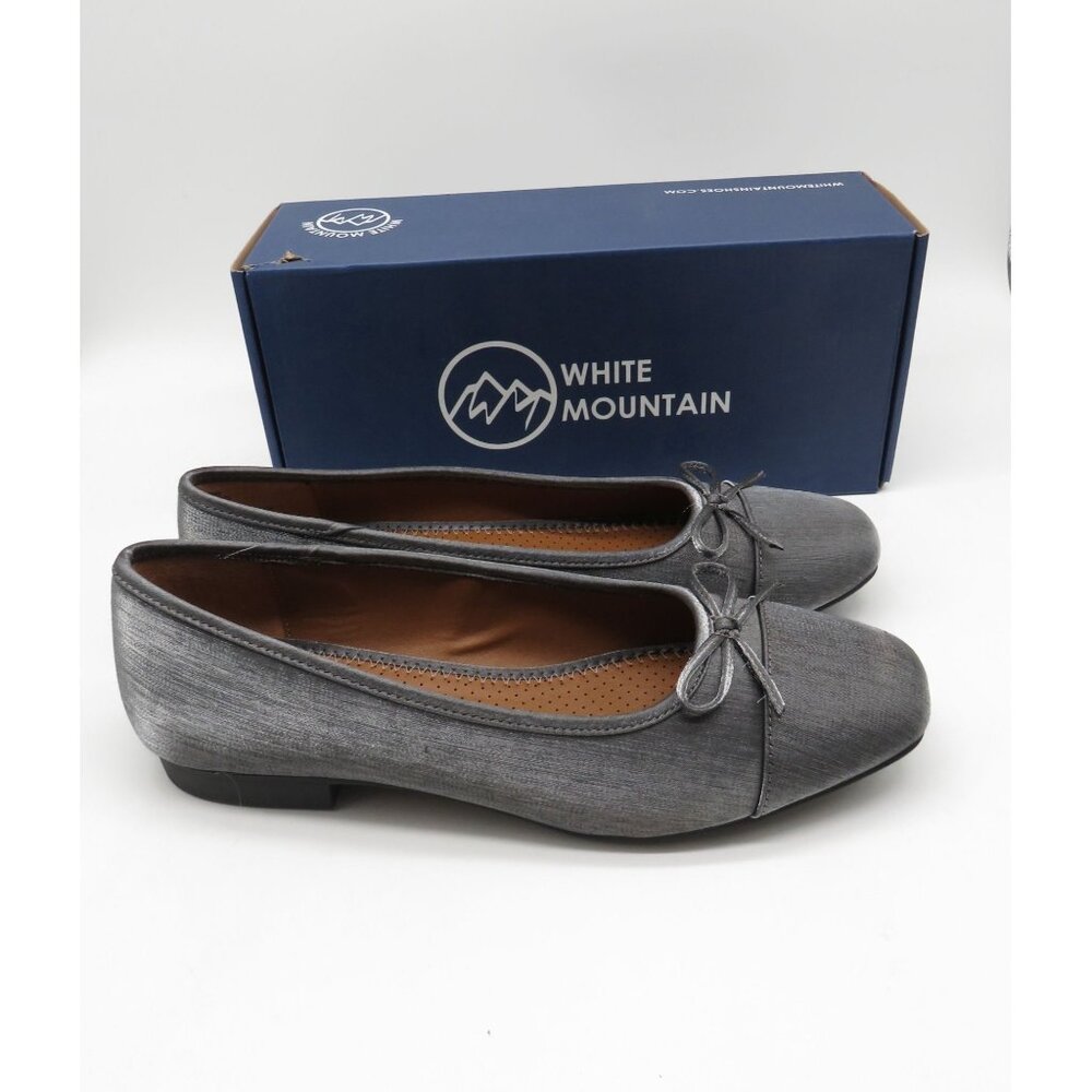 White Mountain Bocci Gunmetal Shimmer Women's Ballet Flats 11 NEW